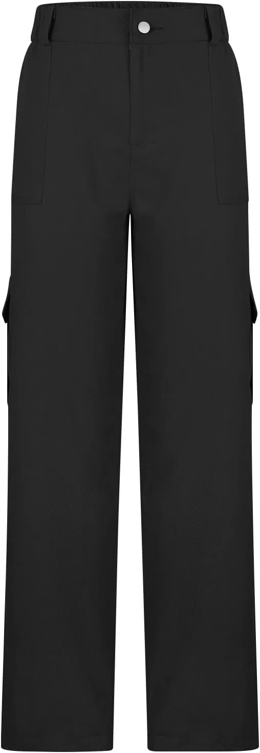 High Waist Stretch Cargo Pants for Women Baggy Multiple Pockets Relaxed Fit Trousers Straight Wide Leg Y2K Streetwear