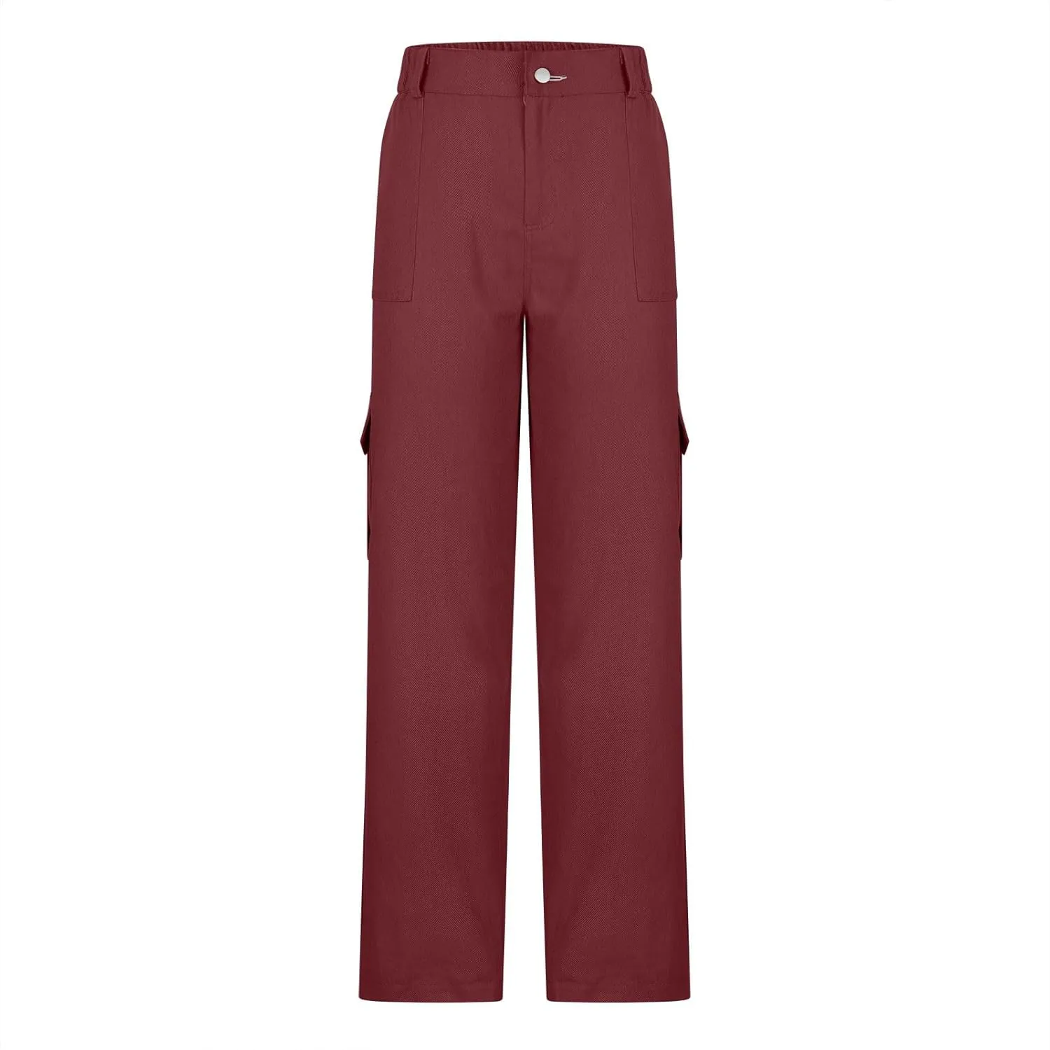 High Waist Stretch Cargo Pants for Women Baggy Multiple Pockets Relaxed Fit Trousers Straight Wide Leg Y2K Streetwear