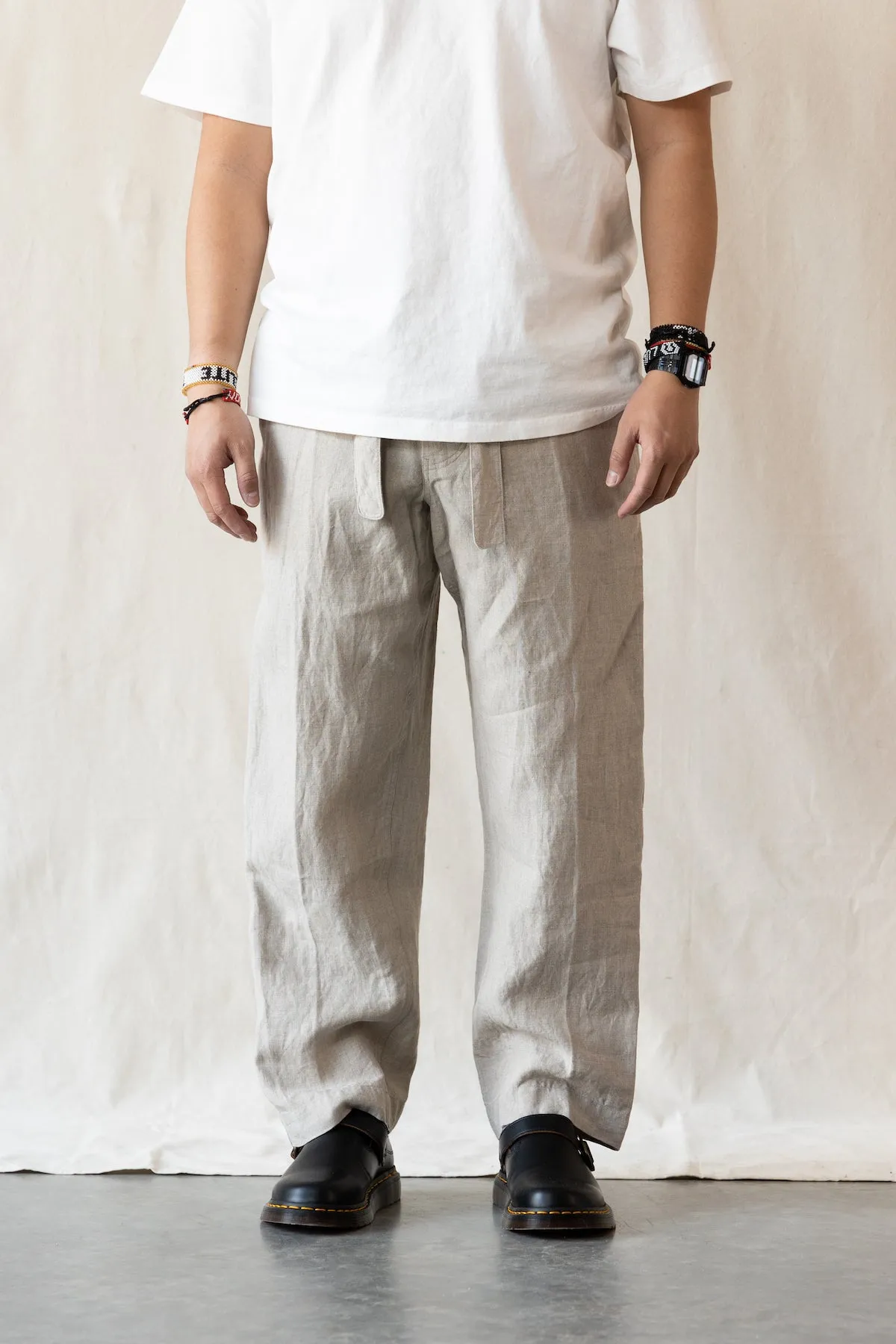 Irish Linen Relaxed Pants - Beige