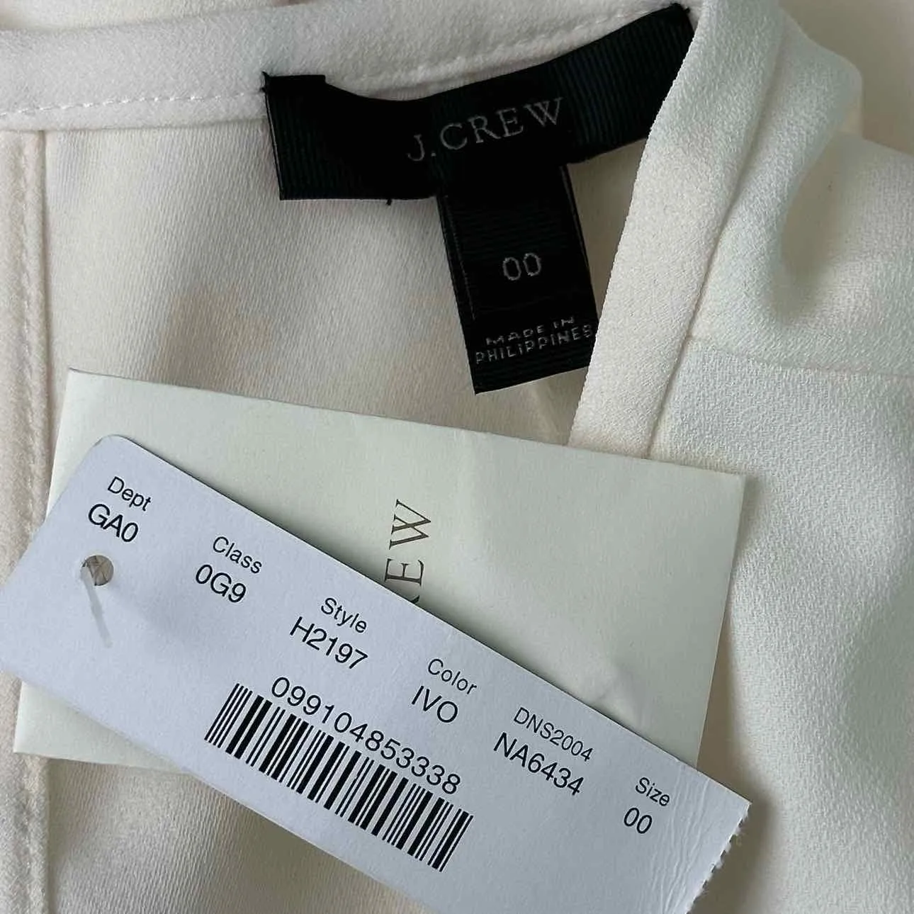 J. Crew NWT Cream Blouse Size 00
