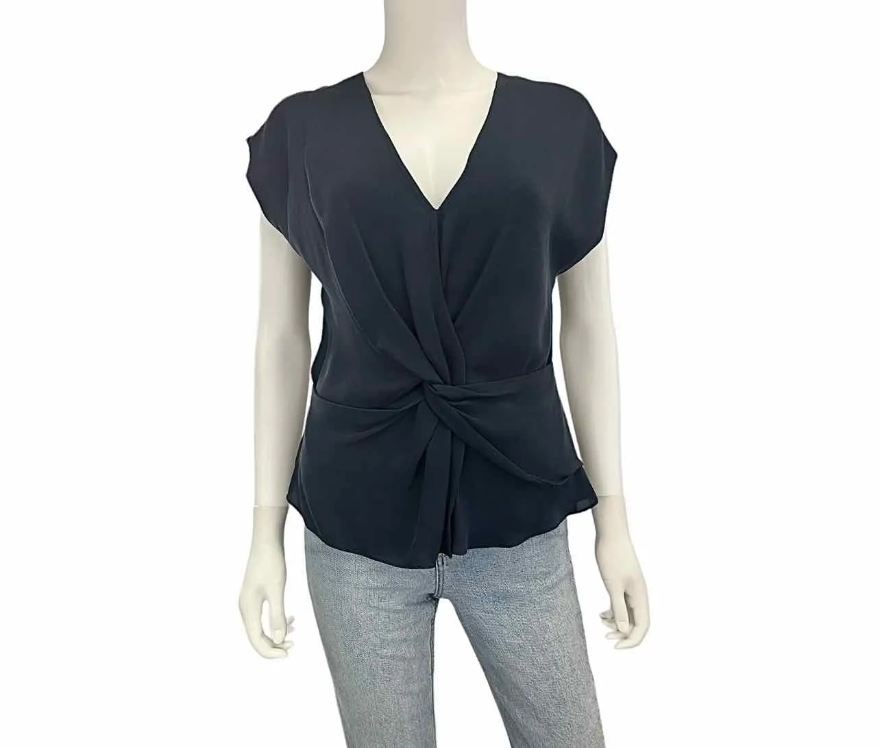 joie Navy 100% Silk Blouse Size M