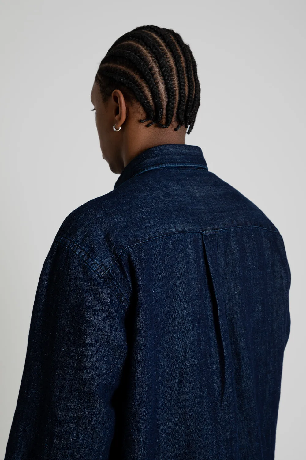 Linen Denim Relaxed Shirt - Indigo