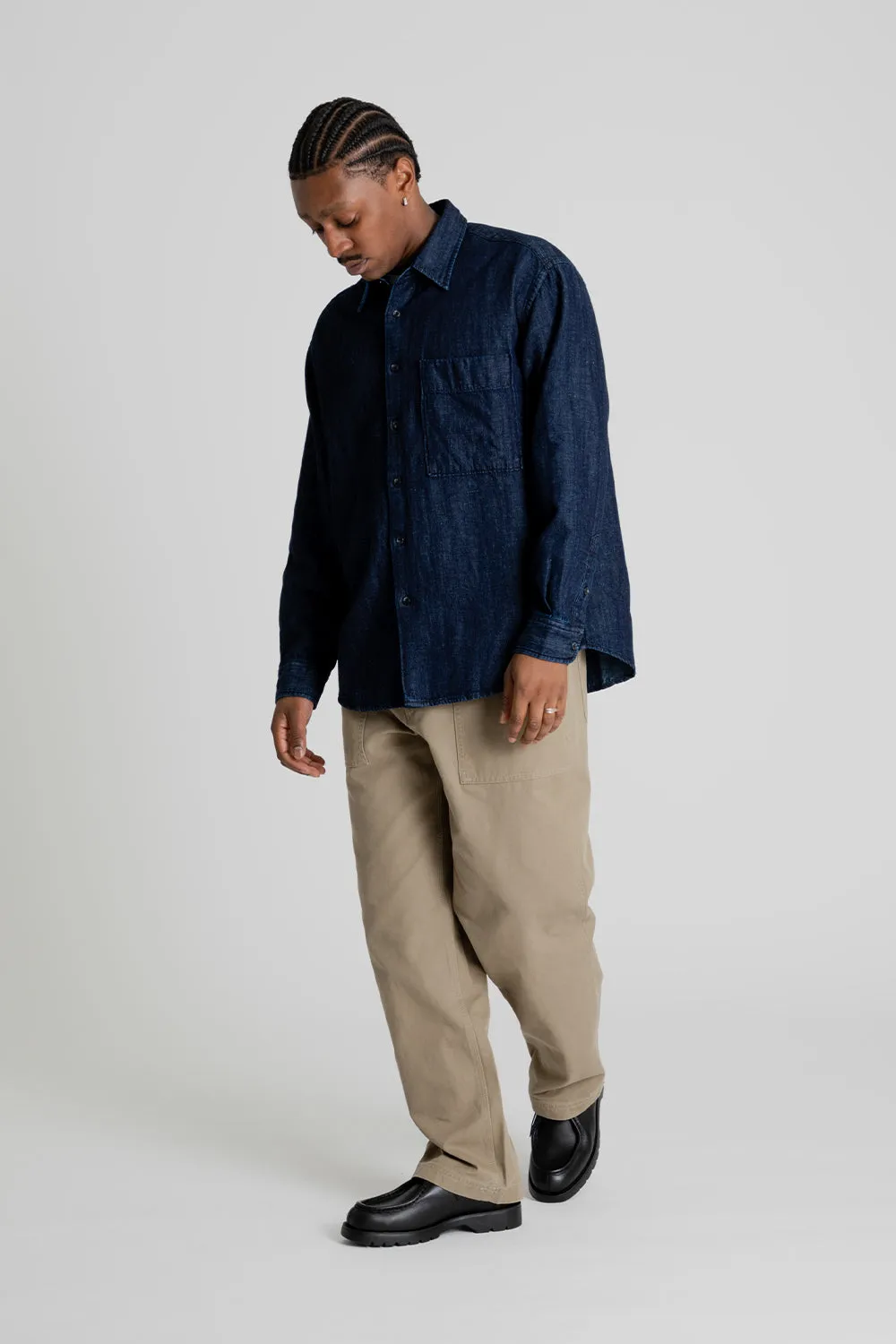 Linen Denim Relaxed Shirt - Indigo