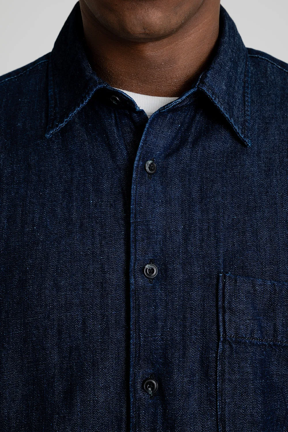Linen Denim Relaxed Shirt - Indigo