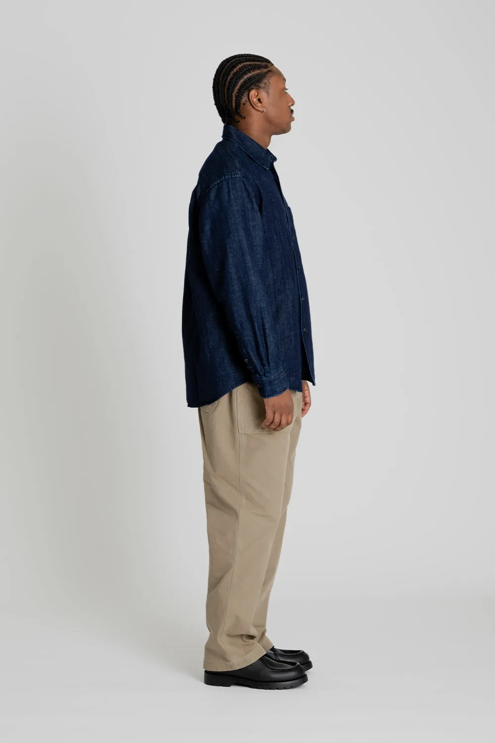 Linen Denim Relaxed Shirt - Indigo