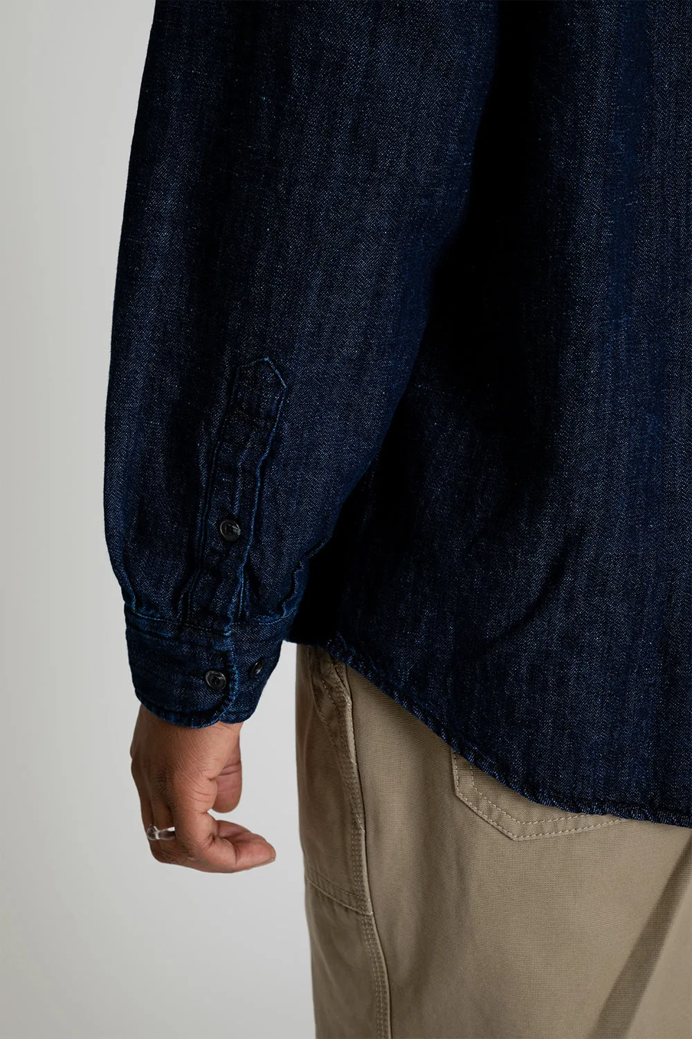 Linen Denim Relaxed Shirt - Indigo