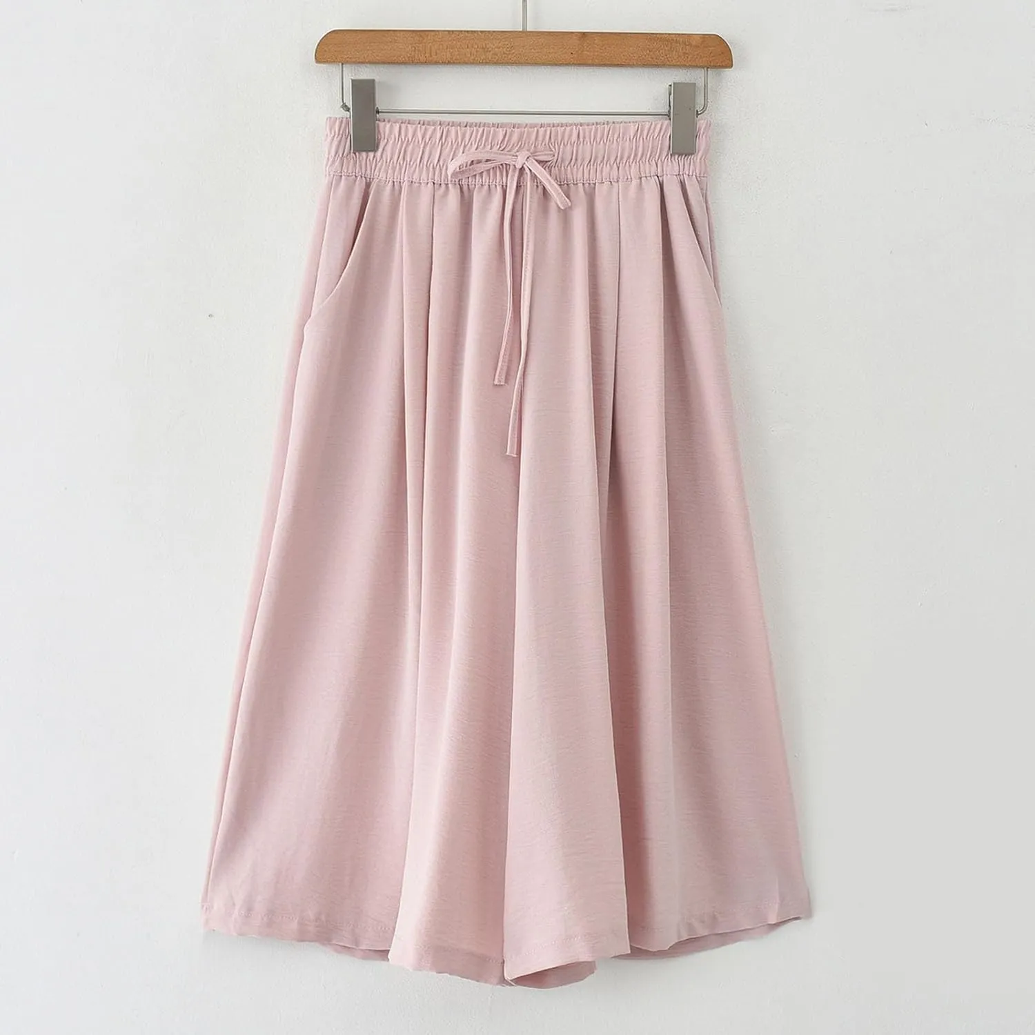 Linen Pants Women Wide Leg Stretch Elastic Waist Pants Straight Leg Palazzo Trousers Casual Trendy Summer Clothes