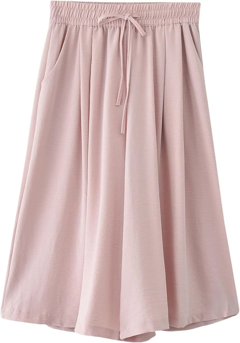 Linen Pants Women Wide Leg Stretch Elastic Waist Pants Straight Leg Palazzo Trousers Casual Trendy Summer Clothes