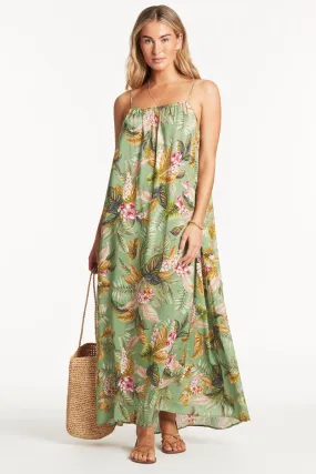 Lost Paradise Maxi Sundress Green