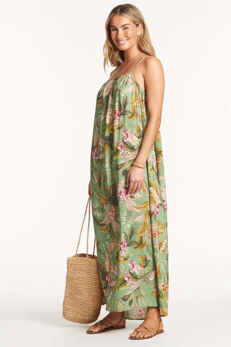Lost Paradise Maxi Sundress Green