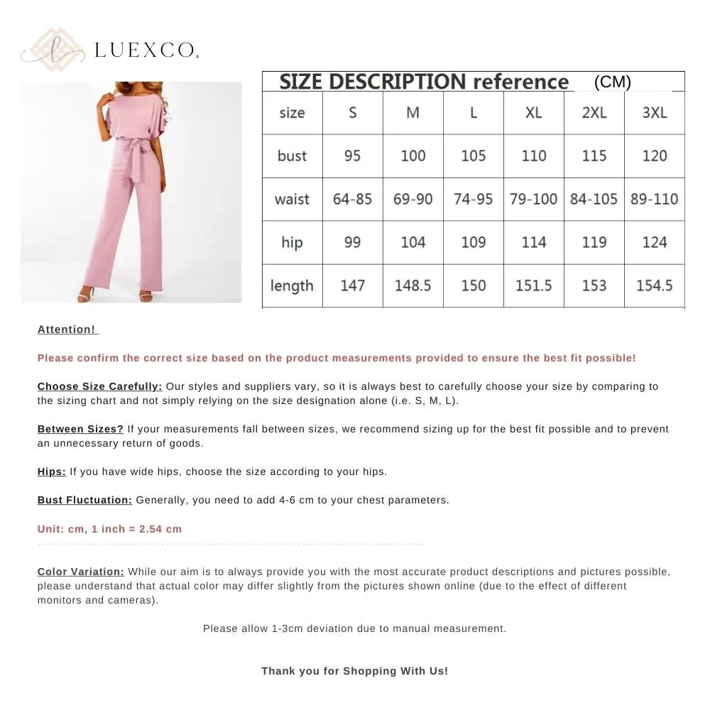 Luexco Prim Chic Tie Short Sleeve Jumpsuit