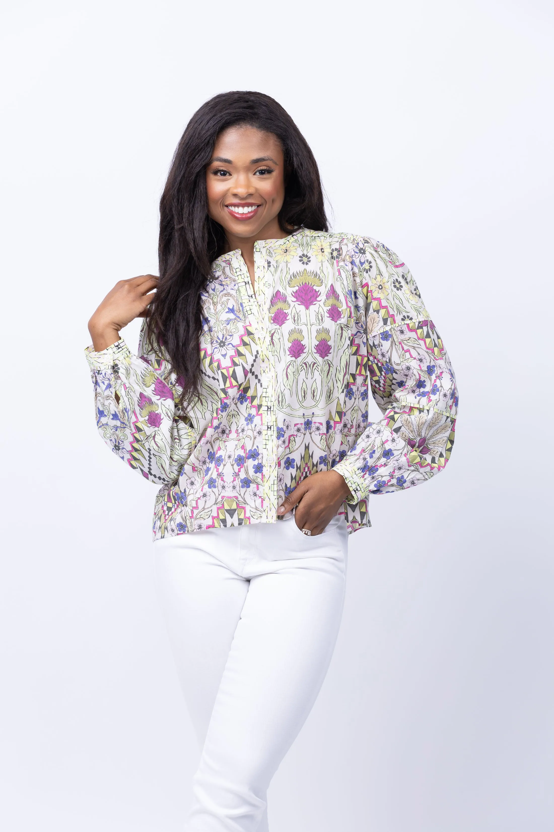 Maria Cher Esquel Keisy Blouse in Mix 1