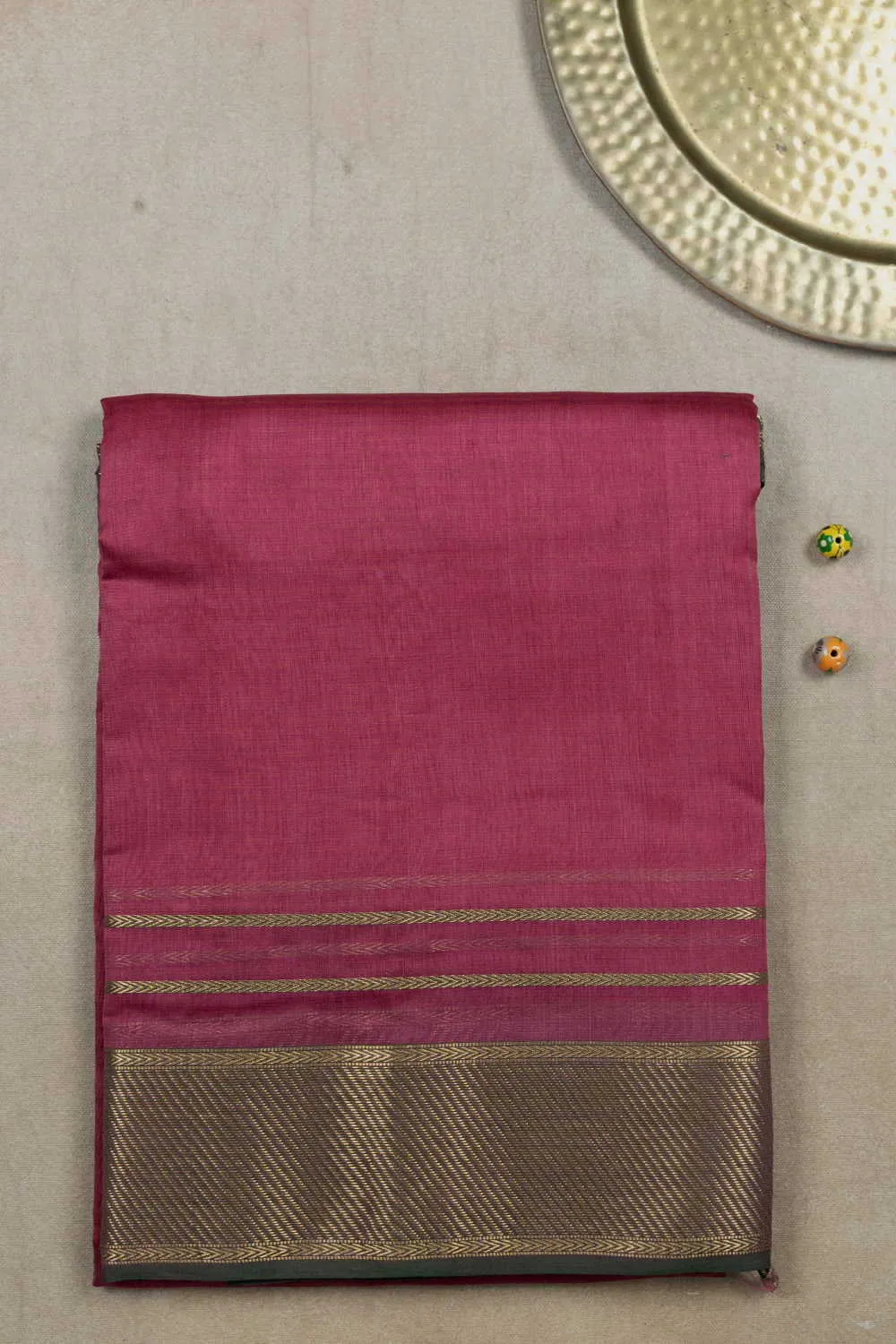 Mauve Pink Maheshwari Silk Cotton saree
