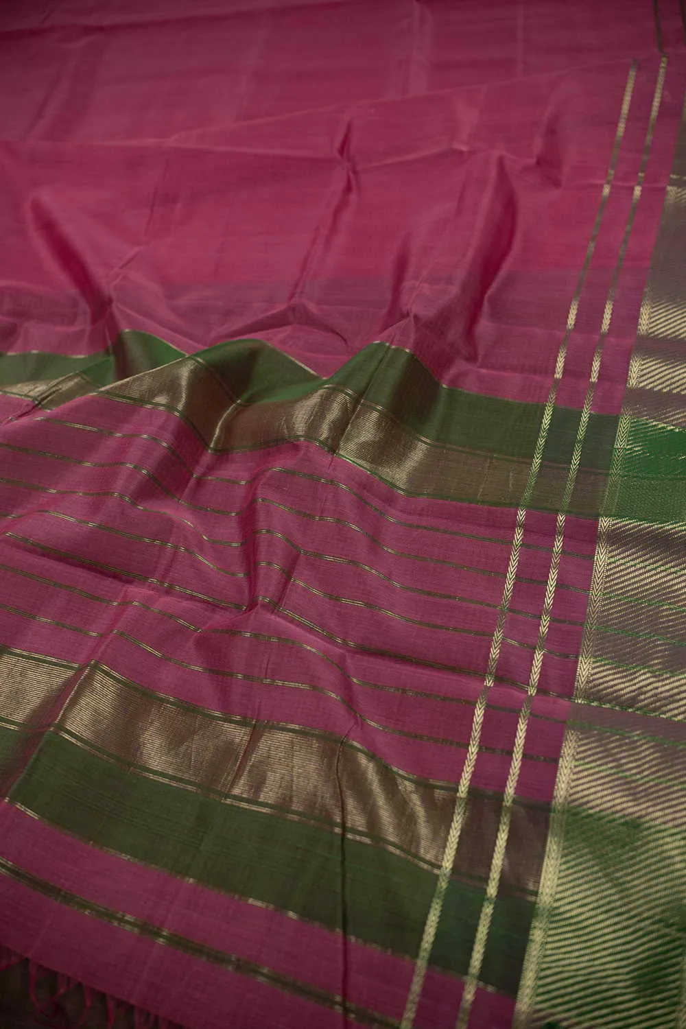 Mauve Pink Maheshwari Silk Cotton saree