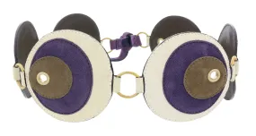 Miu Miu Purple Taupe Suede Patch Tie On Belt-