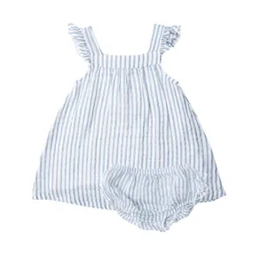 Nautical Ticking Stripe Sundress/Bloomer