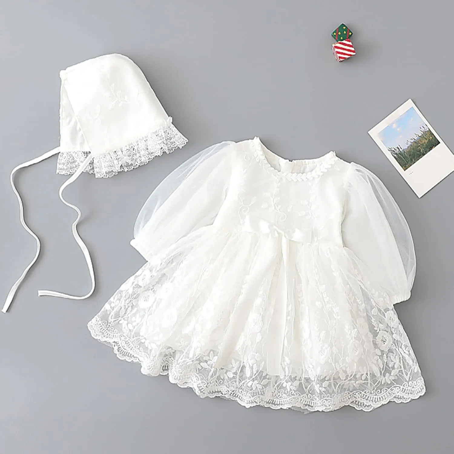 Newborn Infant Baby Girl Fall Winter Romper Dress White Beige Boho Lace Floral Clothes Toddler Long Sleeve Bodysuit