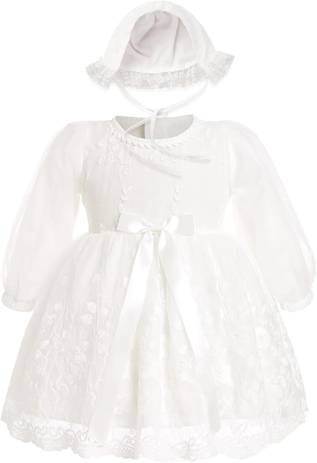 Newborn Infant Baby Girl Fall Winter Romper Dress White Beige Boho Lace Floral Clothes Toddler Long Sleeve Bodysuit