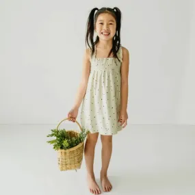 Organic Smocked Sundress - Pixie Dots