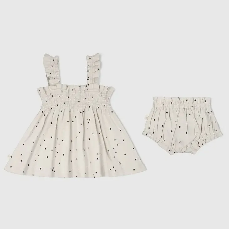 Organic Smocked Sundress - Pixie Dots