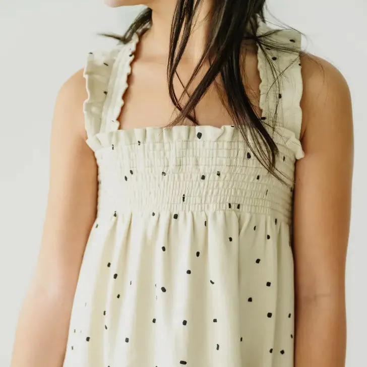 Organic Smocked Sundress - Pixie Dots