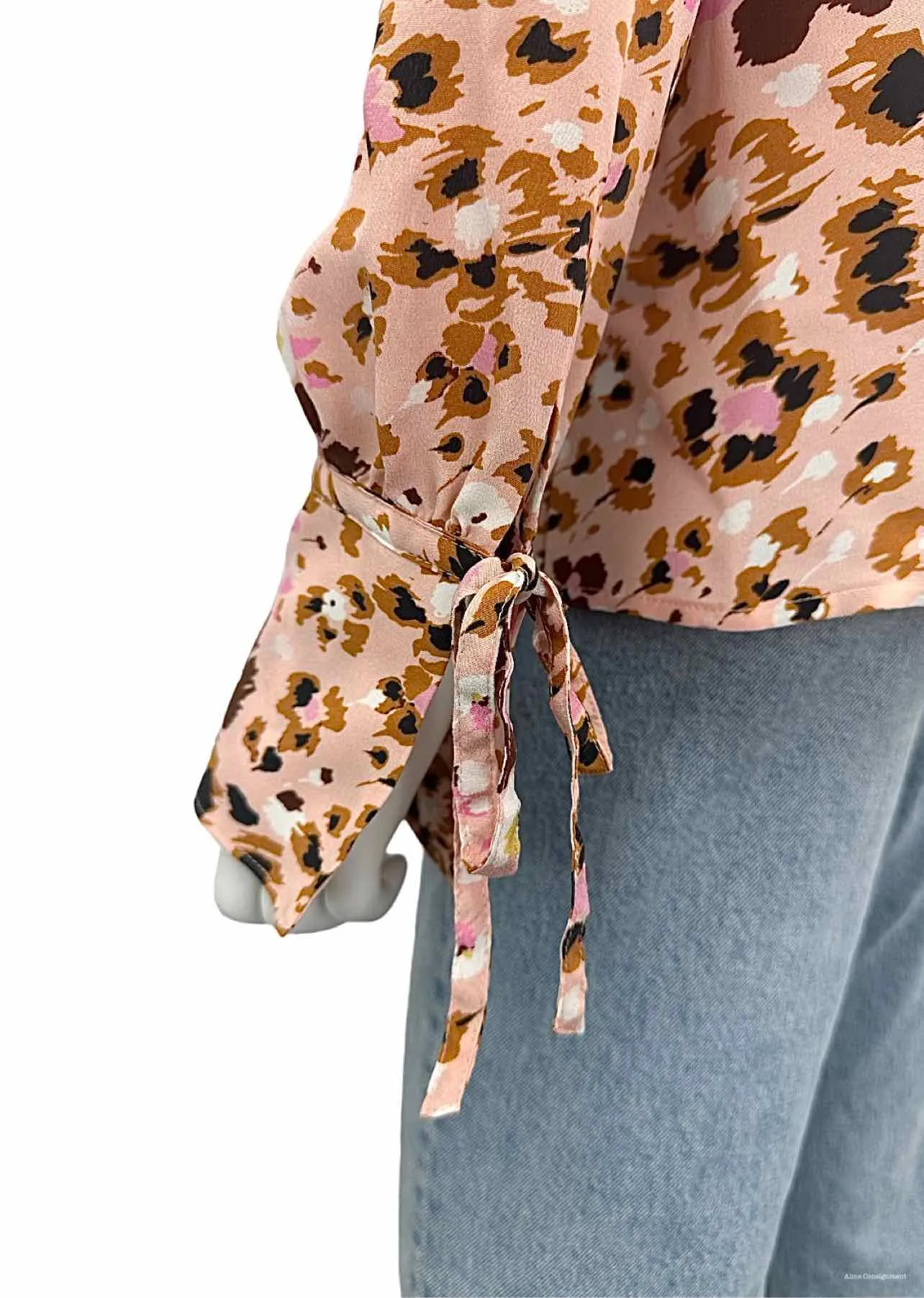 PAIGE Peach 100% Silk Blouse Size S