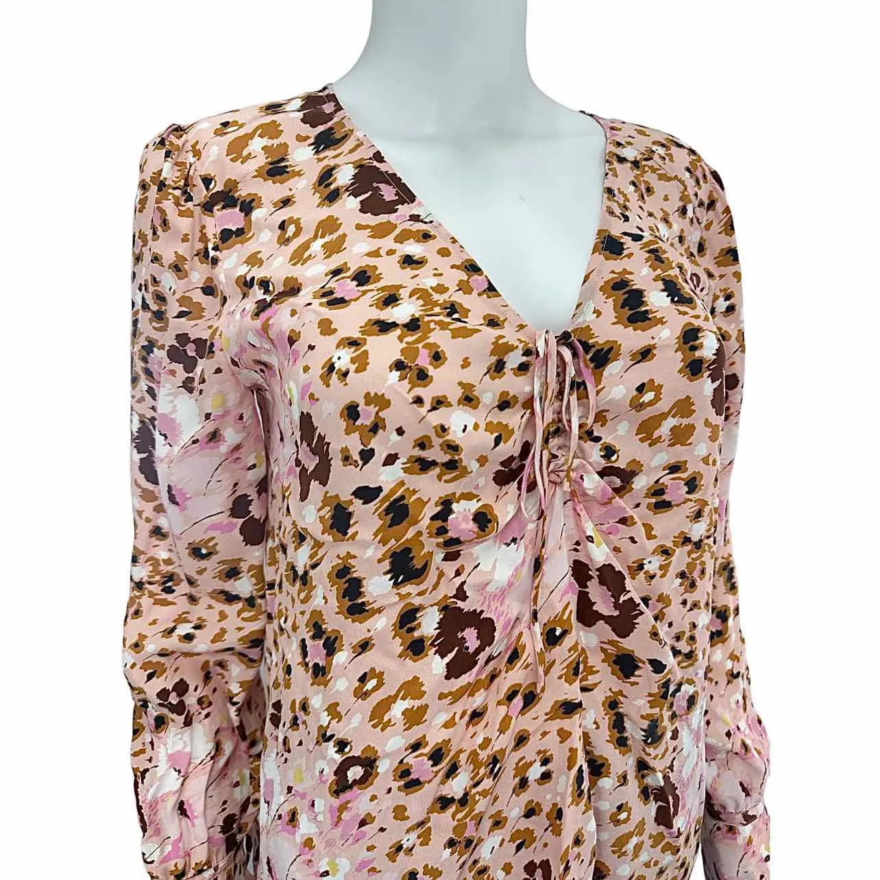 PAIGE Peach 100% Silk Blouse Size S
