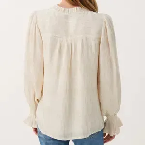 PART TWO TONIKA WHITECAP SPARKLE BLOUSE