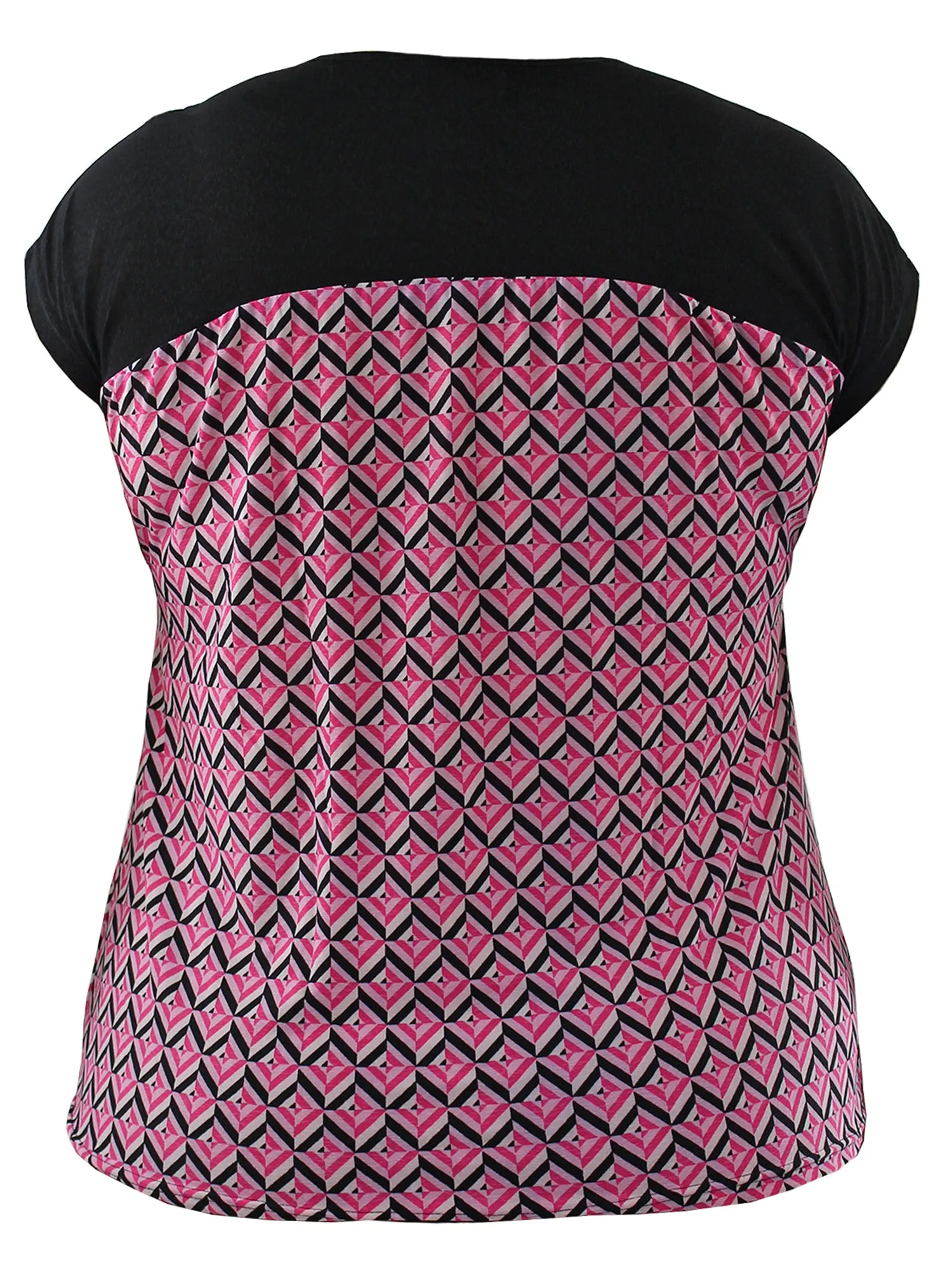 Pink Black White Womens Plus Size Lightweight Printed Blouse Top Size XXX-Large