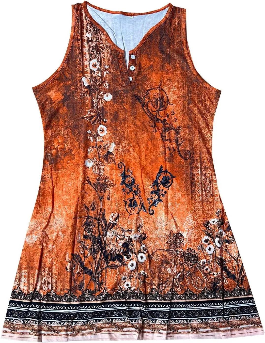 Plus Size Summer Dresses for Women Casual Floral Print Sundress Loose V Neck A Line Vacation Sun Dress Beach Dress