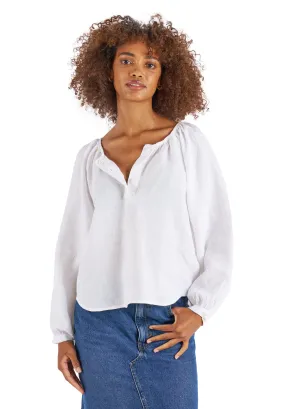 Poem White Peasant Linen Blouse