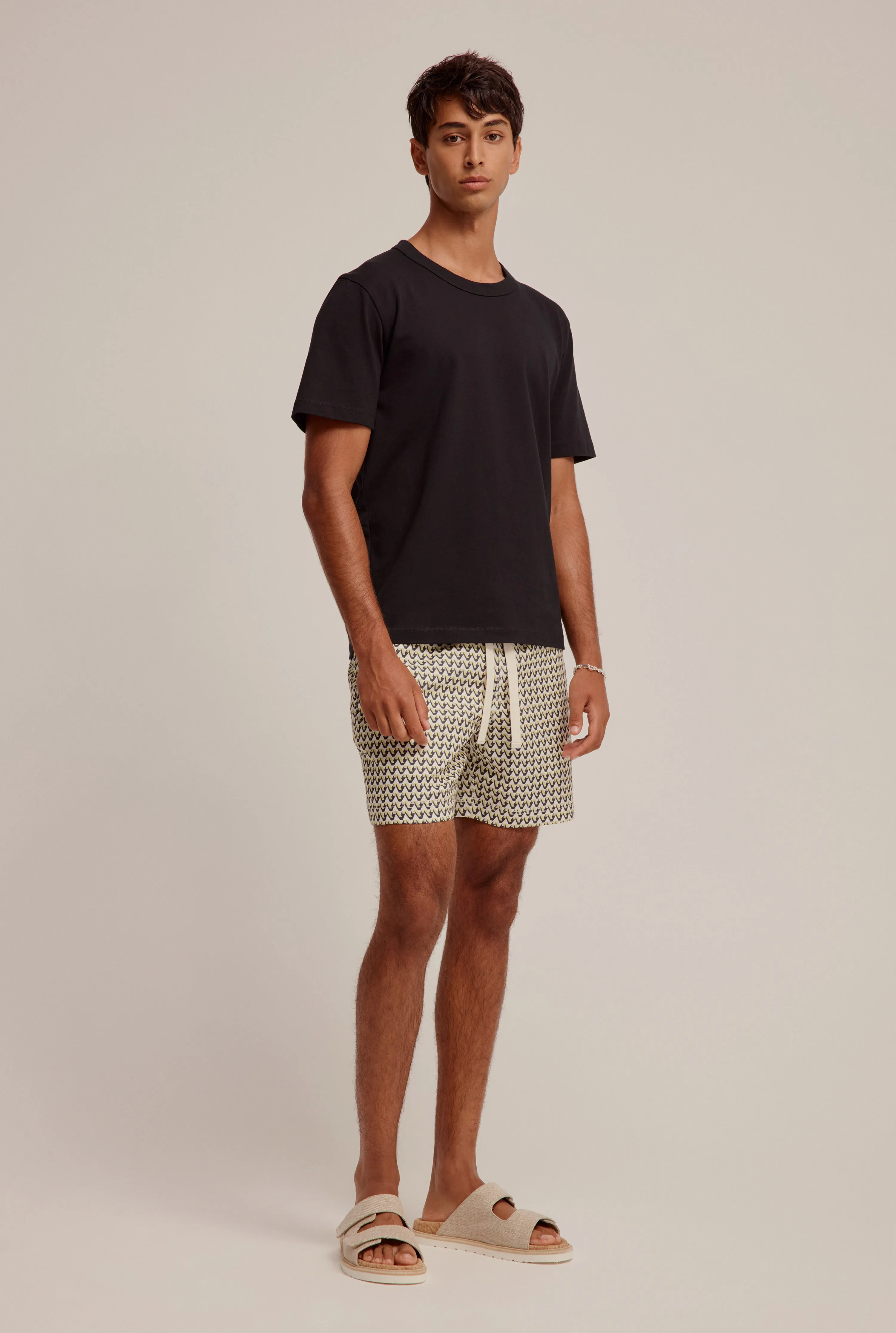 Printed Lounge Short - Graphite/Dusty Yellow V Monogram