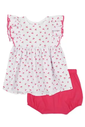 "Fifi" Fuchsia Cherry Print Blouse & Bloomers