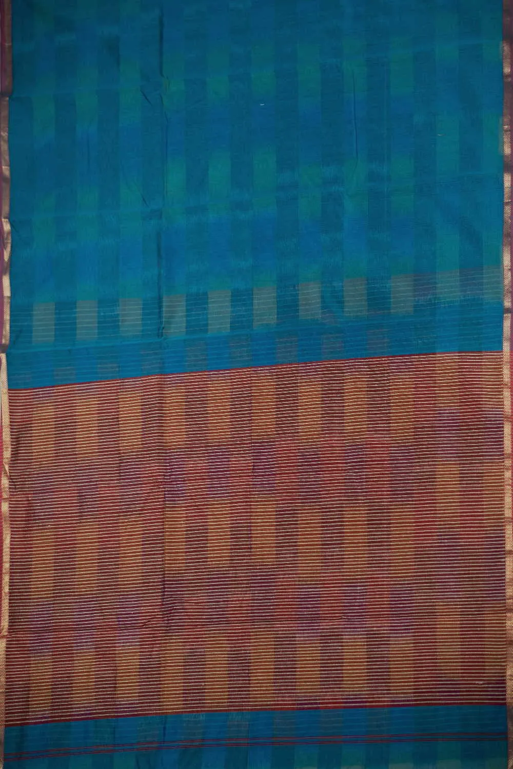 Rama Blue Maheshwari Silk Cotton saree