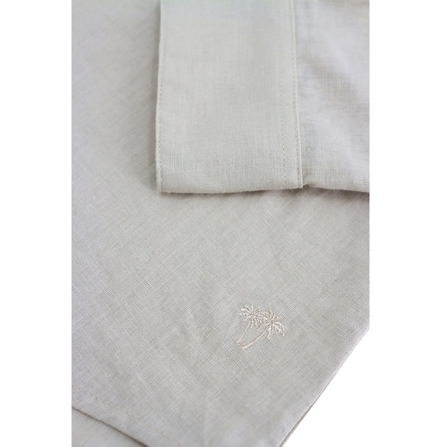 Relaxed Fit Linen Button-Down Shirts - Light Taupe