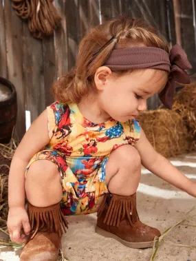Retro Cowgirl Horse-A-Holic Fringed Romper