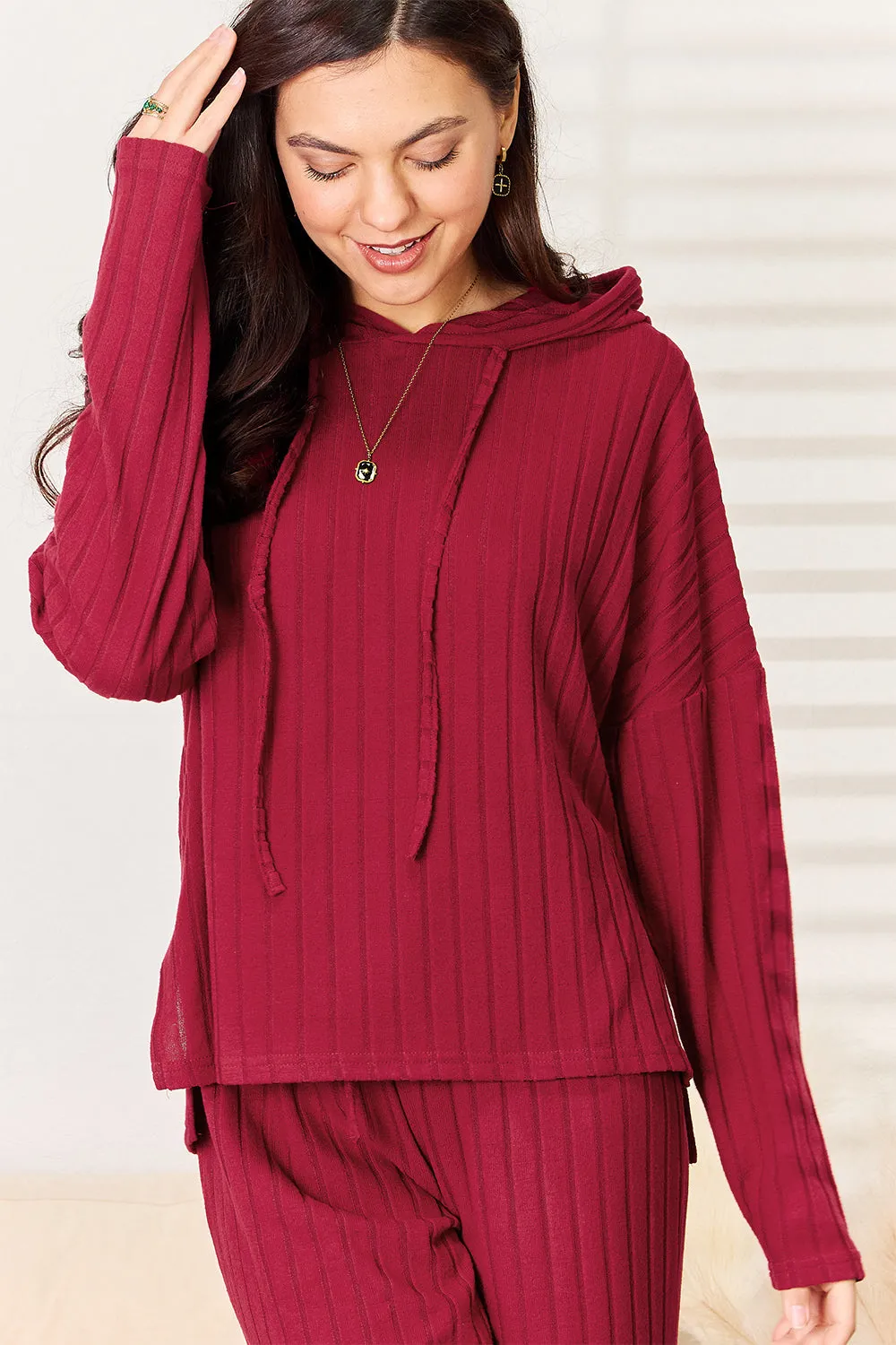 Ribbed Hoodie & Pants Set