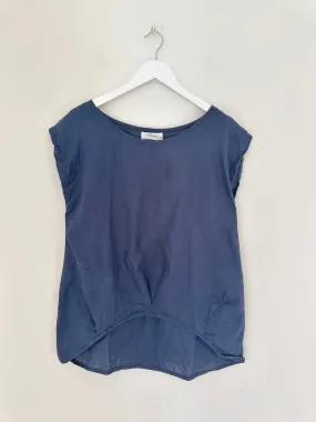 sarah top - navy linen