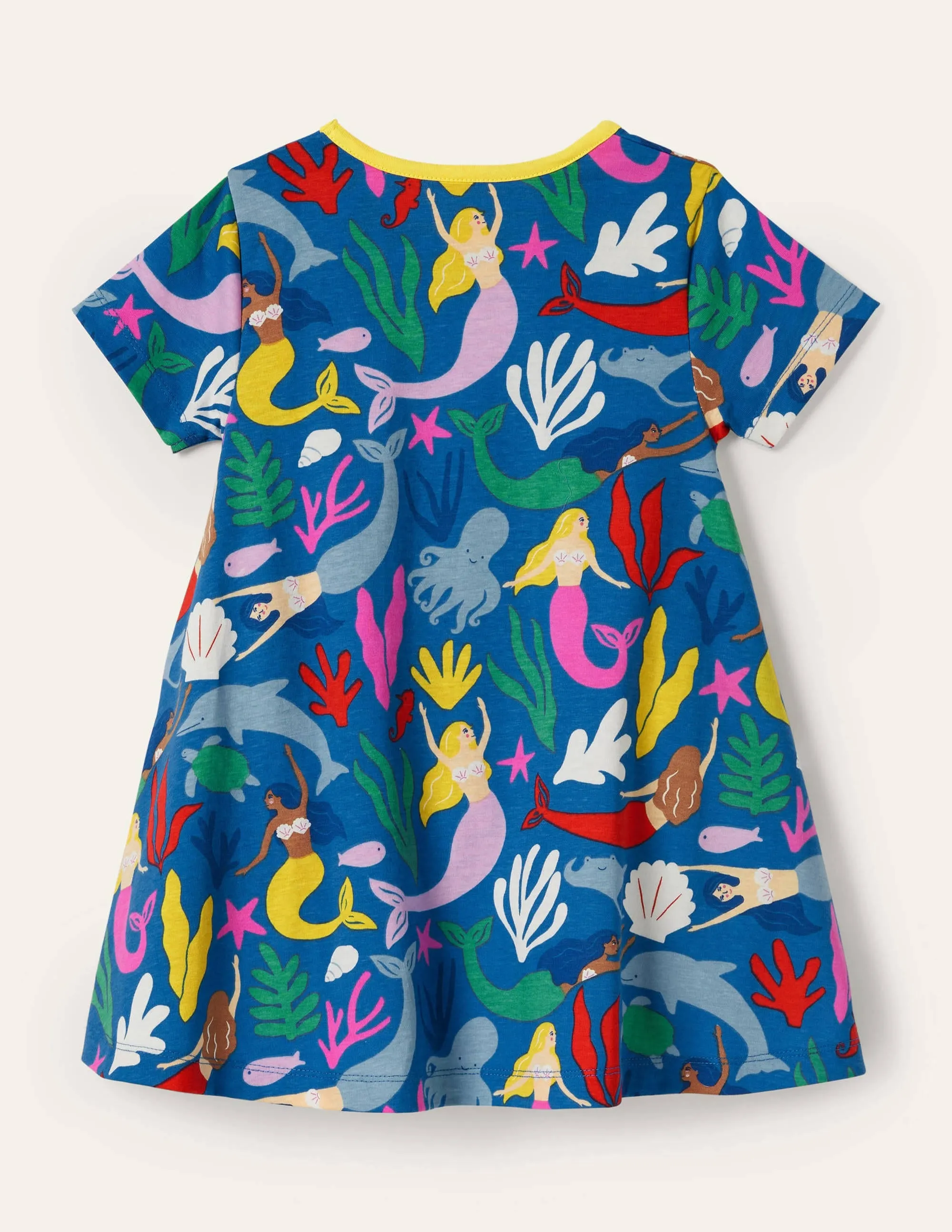 Short-sleeved Printed Tunic-Marina Blue Mermaids