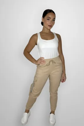 Slim Fit Utility Pocket Stretchy Fitted Cuffed Cargo Joggers