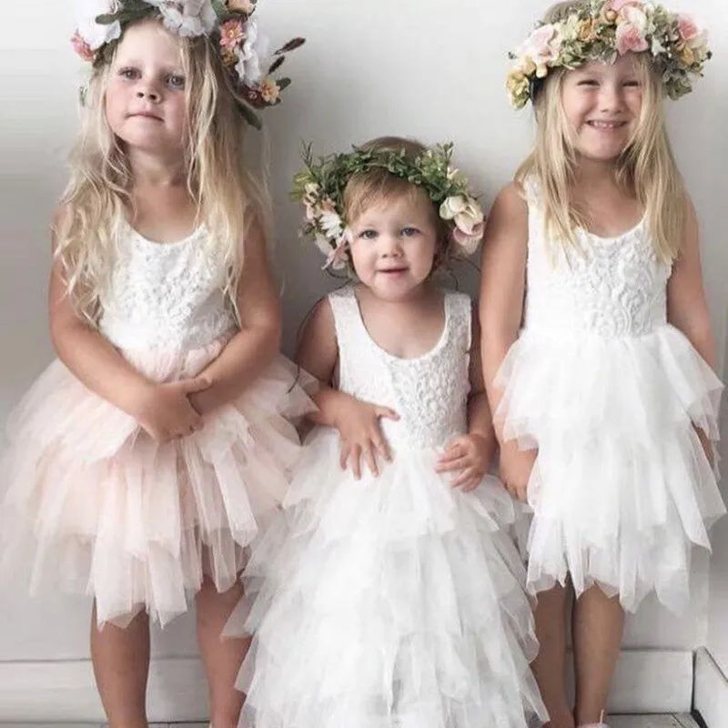 Summer Dresses For Girl 2019 Girls Clothing White Beading Princess Party Dress Elegant Ceremony 4 5 6 Years Teenage Girl Costume