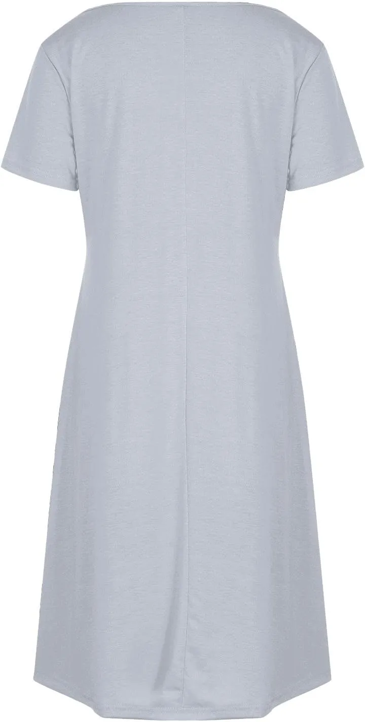 Summer Dresses for Women Loose Casual Short Sleeve Sundresses Hawaiian T Shirt Dress Beach Dress with Pockets
