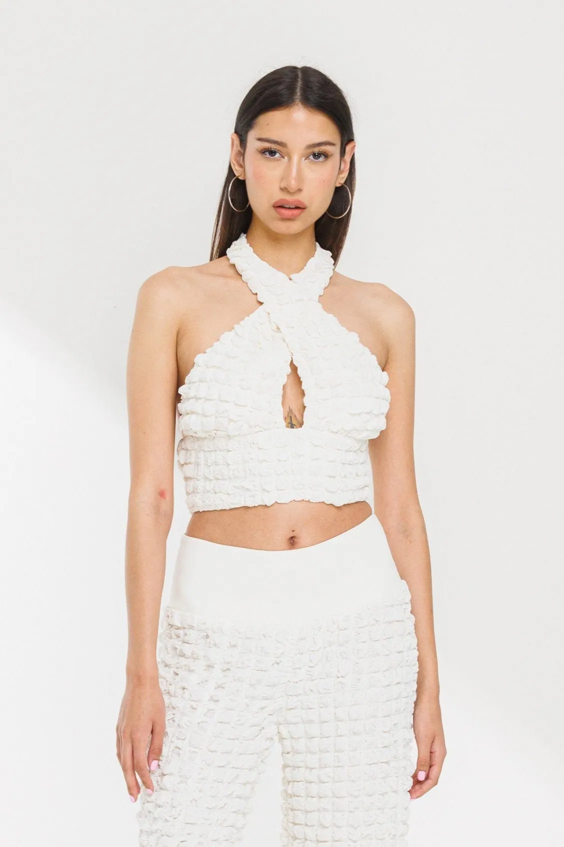 TAHITI BUBBLE KNIT SET TOP