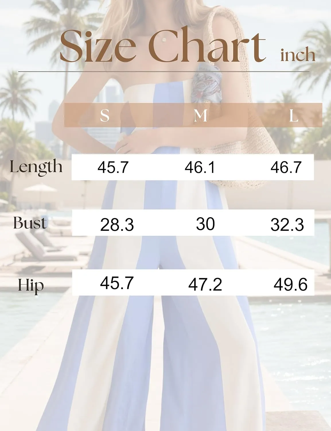 Women Color Block Strapless Jumpsuit Summer Off Shoulder One Piece Outfits Romper Loose Wide Leg Overalls Boho Outfit