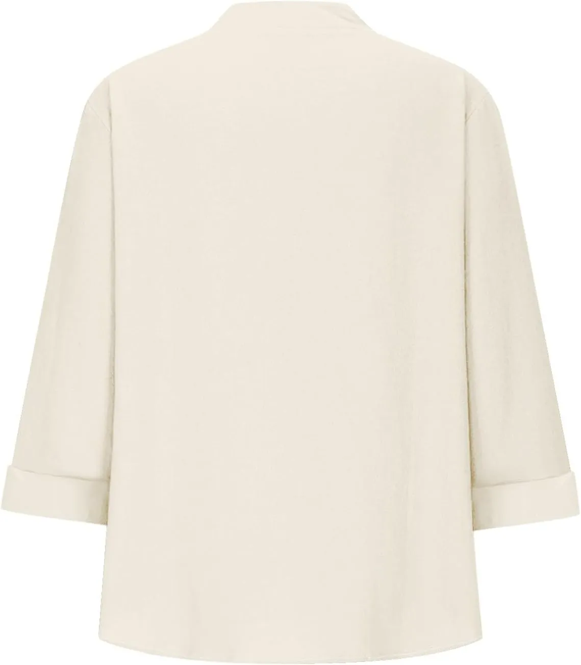 Women Linen Shirts Summer Trendy 3/4 Sleeve V Neck Blouses Lightweight Breathable Tunic Tops Beach Vacation Clothes