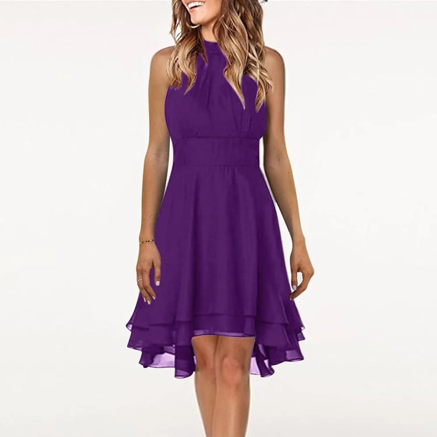 Women's Cocktail Dresses Sexy Elegant Trendy Solid Color Cold Shoulder Prom Party Midi Dress, S-5XL