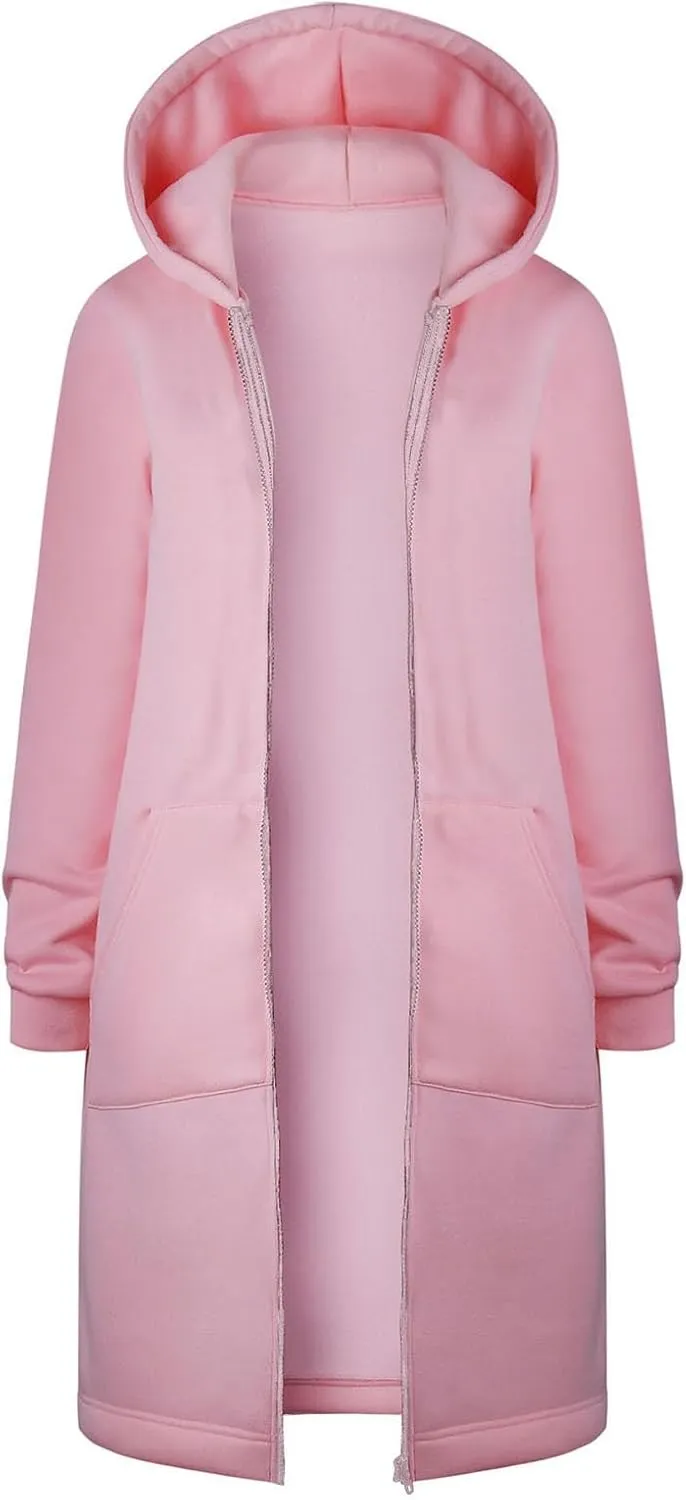 Womens Zip Up Hoodies Long Sleeve Hooded Lightweight Sweatshirt Oversized Fleece Jacket With Pockets Fall Clothes