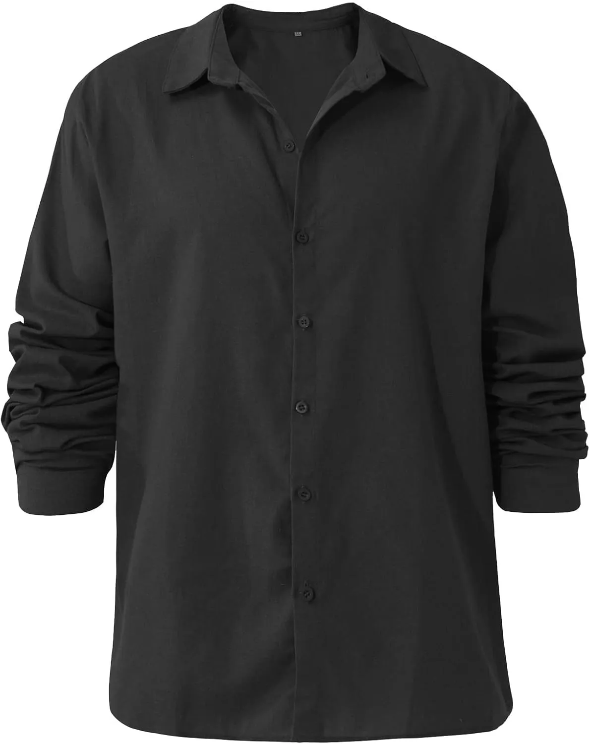 Ymosrh Mens Shirts Button Up Casual Men's Casual Cotton Linen Solid Color Long Sleeve Shirts Loose Men Down Shirt